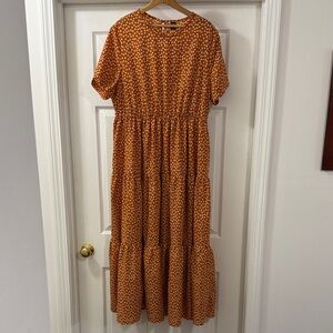 SHEIN Orange Polka Dot Maxi Dress